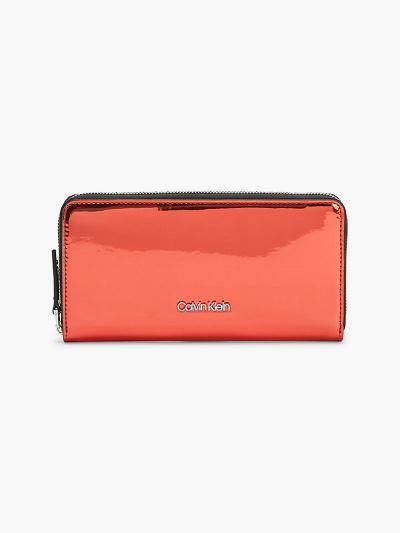 Calvin Klein Táskák & Kiegészítők HU067873 | Calvin Klein Large Zip Around Női Pénztárca Metal Piros